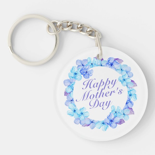 Llavero Elegante Happy Mother's Day Floral Wreath Keychain (Frente)
