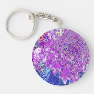 Llavero Elegante hidrangea liga púrpura y azul