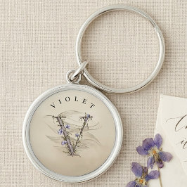 Llavero Elegante Inicial 'V' Minimalista Personalizable