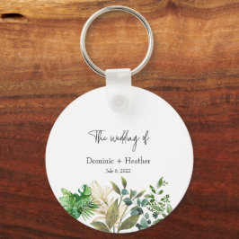 Llavero Elegante invitación a la boda de hojas botánicas