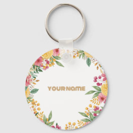 Llavero Elegante Invitación de Regadera Nupcial de Nombre 