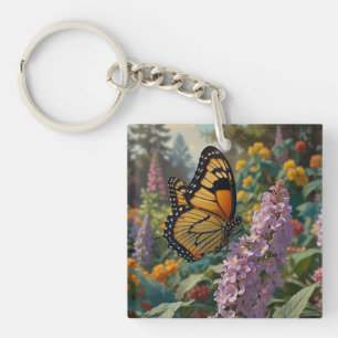 Llavero Elegante jardín de flores silvestres pastel con ma
