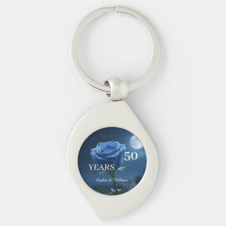 Llavero Elegante Keepsake floral - Regalo de Rosa azul rom