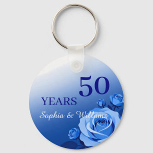 Llavero Elegante Keepsake floral - Regalo de Rosa azul rom