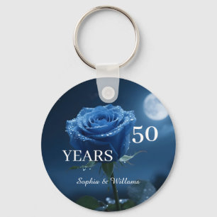 Llavero Elegante Keepsake floral - Regalo de Rosa azul rom