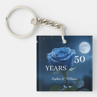 Llavero Elegante Keepsake floral - Regalo de Rosa azul rom
