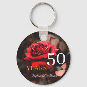 Llavero Elegante Keepsake floral - Regalo rojizo romántico