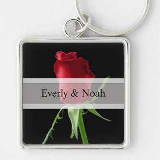 Llavero Elegante Keychain Boda Rosa Roja