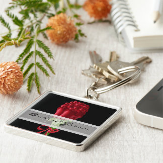 Llavero Elegante Keychain Boda Rosa Roja