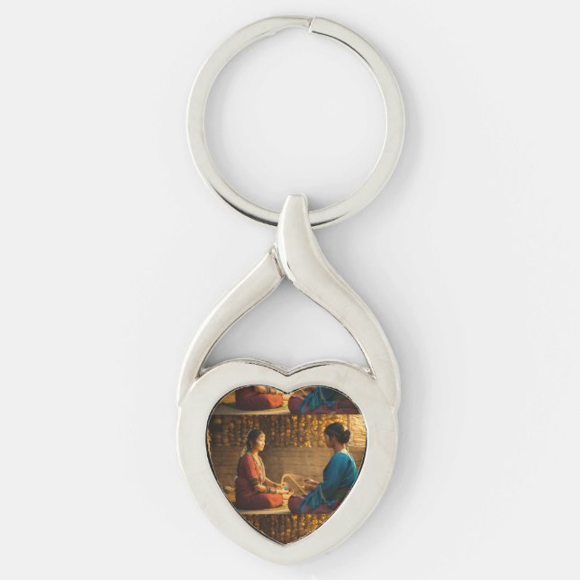 Llavero Elegante Keychain de corazón torcido con Art De Vi (Anverso)