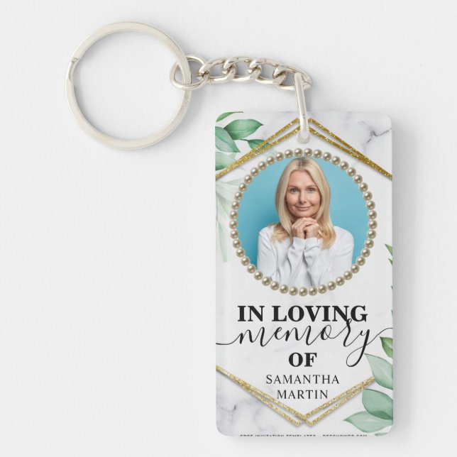 Llavero Elegante Keychain de Fotografías en memoria botáni (Frente)