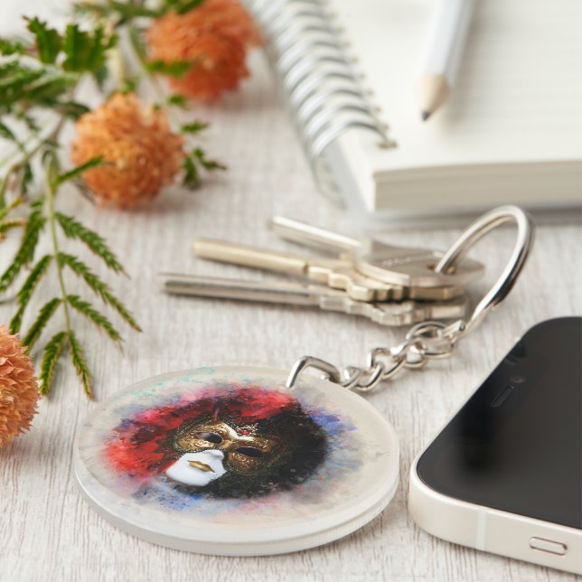 Llavero Elegante Keychain de la máscara del carnaval venec (Frente Derecha)