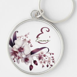 Llavero Elegante Keychain de Monograma Floral