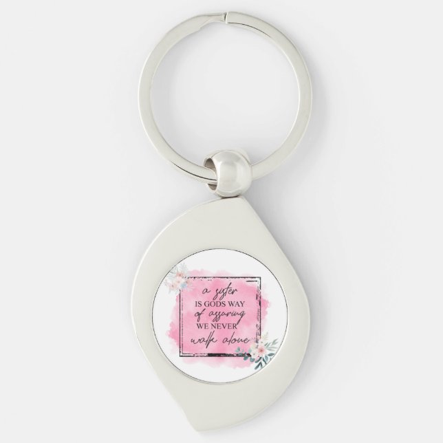Llavero Elegante Keychain Metalizado "Una hermana es el ca (Anverso)