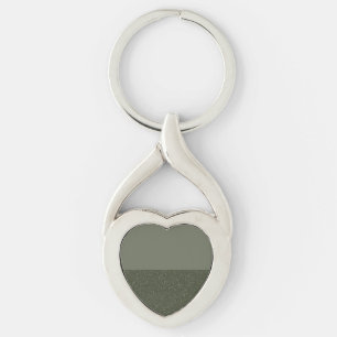 Llavero Elegante Keychain Moss Green Heart - Personalizabl