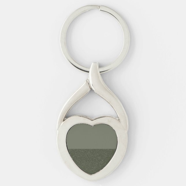 Llavero Elegante Keychain Moss Green Heart - Personalizabl (Anverso)
