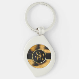 Llavero Elegante Leopard Print Monograma Script - Keychain