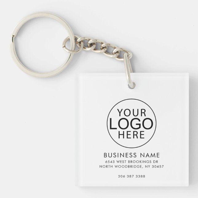 Llavero Elegante logotipo empresarial Código QR personaliz (Frente)