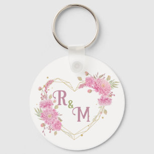Llavero Elegante Moda mínima Letra inicial nombre monogram
