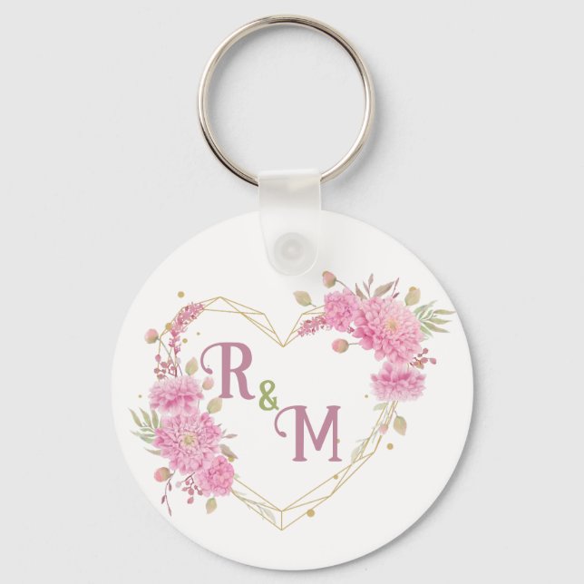Llavero Elegante Moda mínima Letra inicial nombre monogram (Anverso)