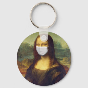 Llavero Elegante Moda Verde Mona Lisa Covid 19 Pintura