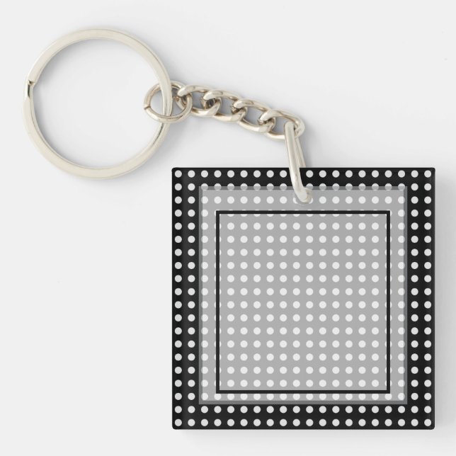 Llavero Elegante Monograma de Letra en Script con Borde Gr (Frente)