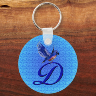 Llavero Elegante Monograma Inicial D Bluebird