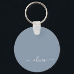 Llavero Elegante Monograma moderno Minimalista azul turbio<br><div class="desc">Presentamos nuestra Dusty Blue Minimalista Monogram Elegant Collection: Eleva tu estilo con sofisticación y encanto intemporal. Nuestra colección presenta diseños minimalistas en un suave y polvoriento matiz azul, realzados con elegantes monogramas adaptados a su gusto personal. Desde la papelería refinada hasta los accesorios versátiles, cada pieza de nuestra colección está...</div>