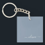 Llavero Elegante Monograma moderno Minimalista azul turbio<br><div class="desc">Presentamos nuestra Dusty Blue Minimalista Monogram Elegant Collection: Eleva tu estilo con sofisticación y encanto intemporal. Nuestra colección presenta diseños minimalistas en un suave y polvoriento matiz azul, realzados con elegantes monogramas adaptados a su gusto personal. Desde la papelería refinada hasta los accesorios versátiles, cada pieza de nuestra colección está...</div>