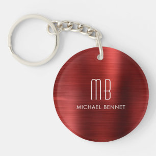 Llavero Elegante Monogramado Rojo