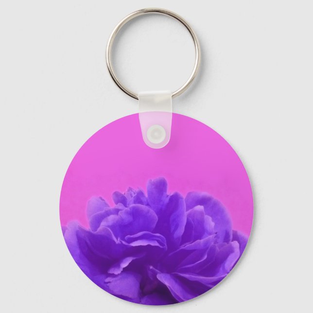 Llavero Elegante morado frambuesa floral (Anverso)
