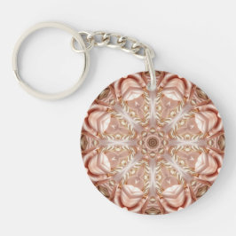 Llavero Elegante Naranja Peach Floral Keychain