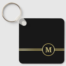 Elegante oro Monograma personalizado sobre negro