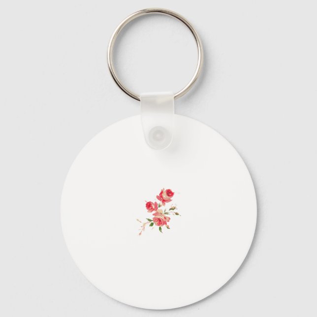 Llavero elegante pareja personalizada/nombre único floral (Reverso )