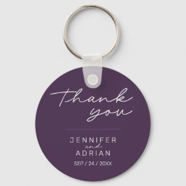 Llavero Elegante Pastel Boda mínimo púrpura cadena de tecl