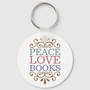Llavero Elegante Paz, Amor, Keychain Books (Luz)