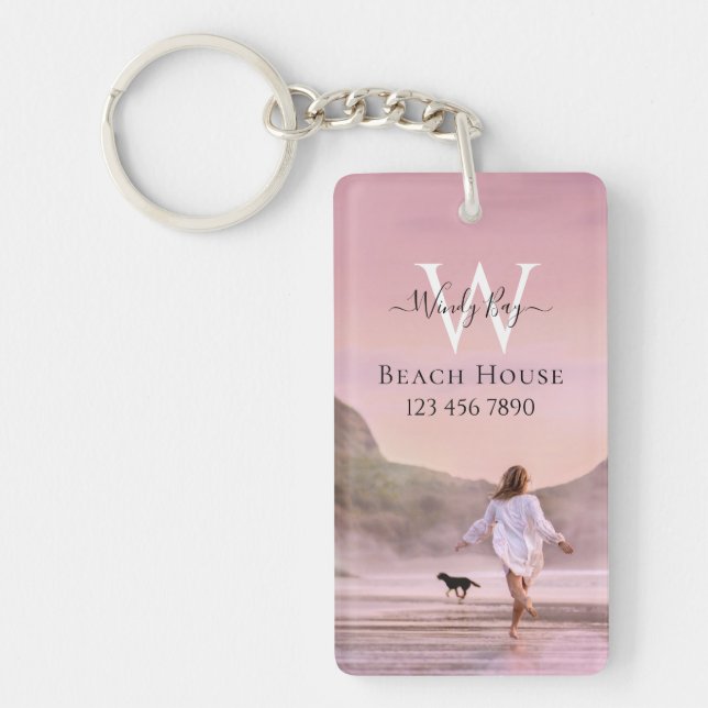 Llavero Elegante Personalizado Beach House (Frente)