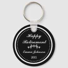 Elegante personalizado negro y blanco feliz retiro