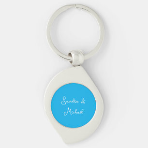 Llavero Elegante Personalizado personalizado azul de Azure