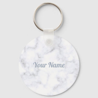 Llavero Elegante Personalizar de textura de mármol blanco