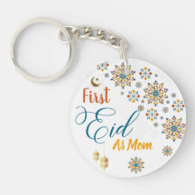 Elegante Primer Eid Mubarak Mamá Caligrafía Luna