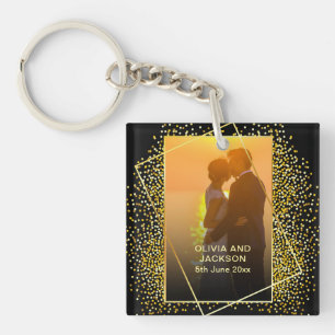 Llavero Elegante Purpurina de oro de San Valentín feliz