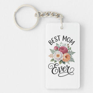 Llavero Elegante ramo floral de acuarela Mejor Mamá del Mu