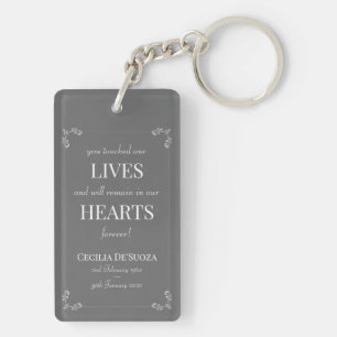 Llavero Elegante recuerdo de foto gris Personalizado