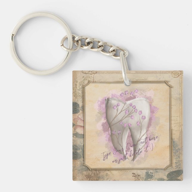 Llavero Elegante regalo odontológico antiguo de moda (Frente)