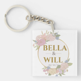 Llavero Elegante Rosa Boda de Peony Lily