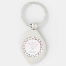 Llavero Elegante Rosa Oro Geométrico