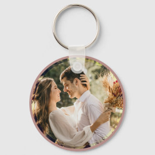 Llavero Elegante Rosa polvoriento Rubor Photo Wedding Favo