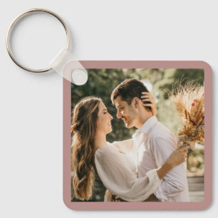 Llavero Elegante Rosa polvoriento Rubor Photo Wedding Favo