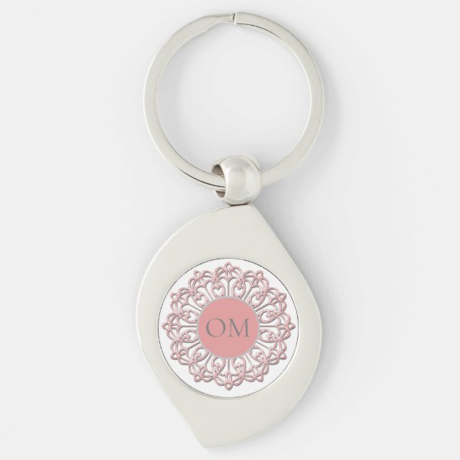 Llavero Elegante Rubor Pink Mandala OM (Anverso)
